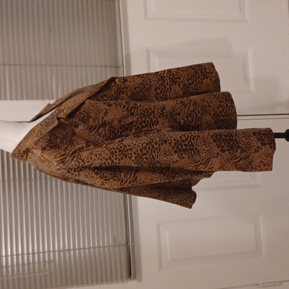 Animal Print Genuine Leather Jacket - Size 3X - Picture 2 of 12